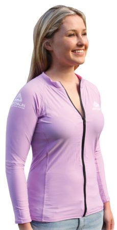 wetsuit shop on link-ladies-zip-rash-vest-lilac