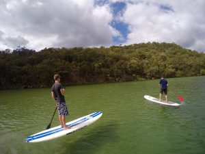 Paddle boarding Sydney at the Basin campground